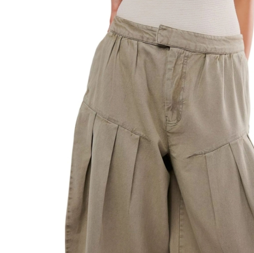Sarina Pleated Barrel Trousers Cotton Lightweight Drapey Full Black Size 6 NWT - Picture 10 of 16